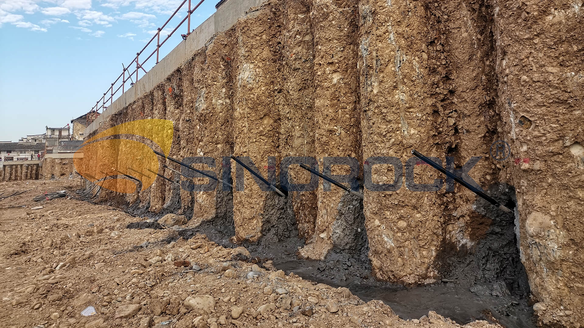 Self drilling rock anchor application in foundation - Sinorock