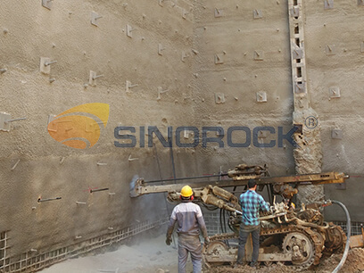 self drilling rock bolt application-foundation support