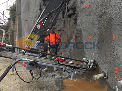 self drilling hollow rock bolt application-slope stabilization