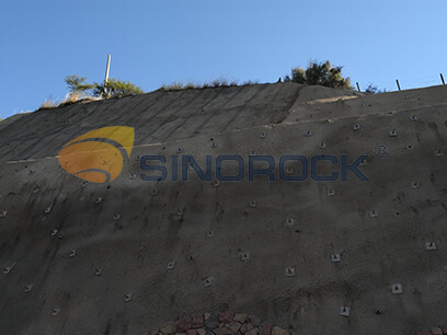 self drilling hollow rock bolt application-slope stabilization